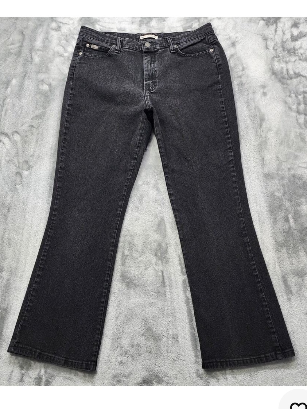 Lee Jeans Womens 14 Black Relaxed Fit High Rise Bootcut At The Waist Stretch